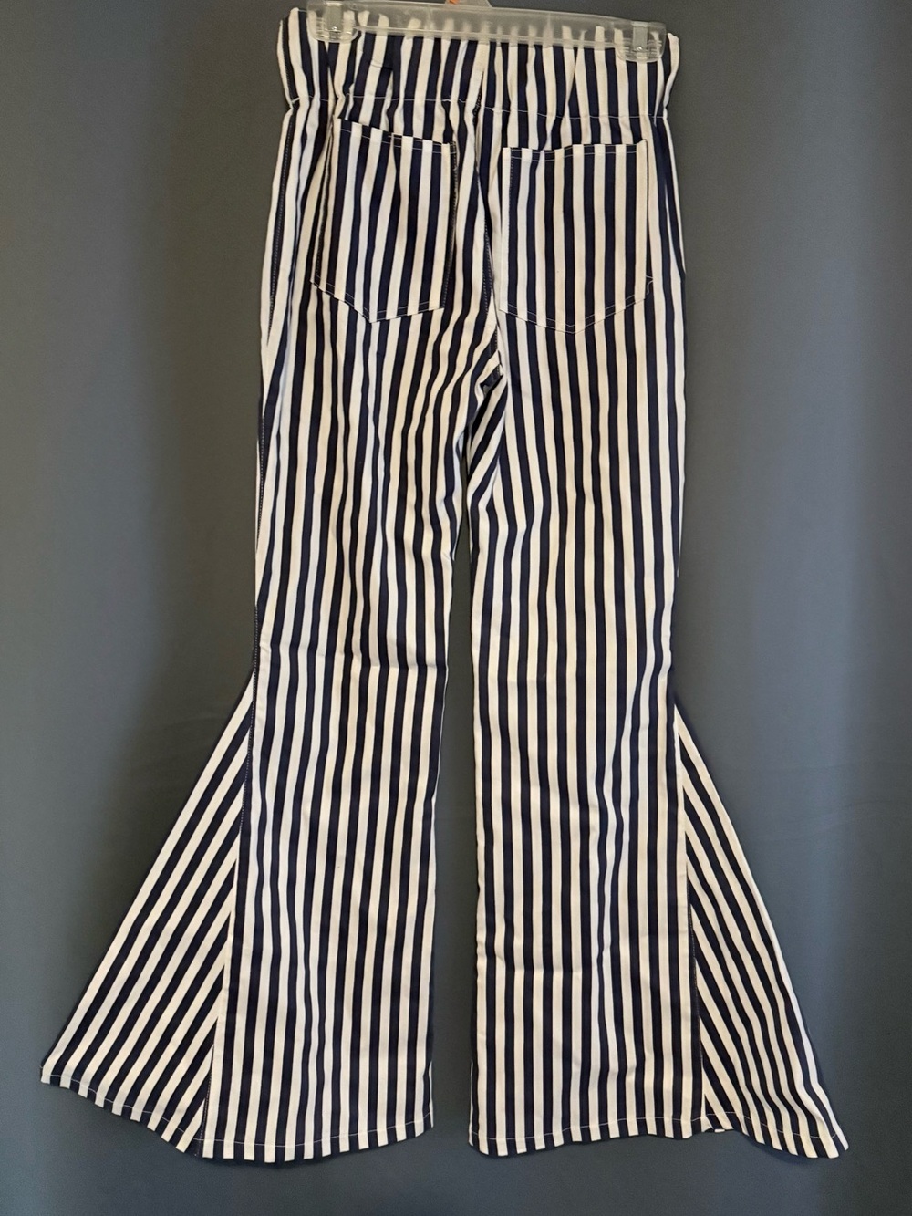 Favlux Striped Flared Bell Bottom Pants – Size Medium – High Rise Nautical Style